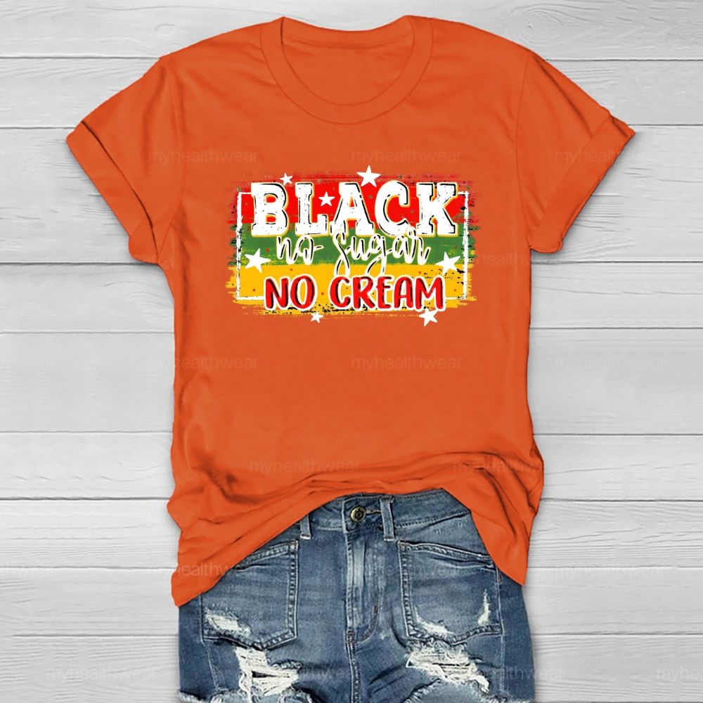 Black No Sugar No Cream Healthwear T-shirt