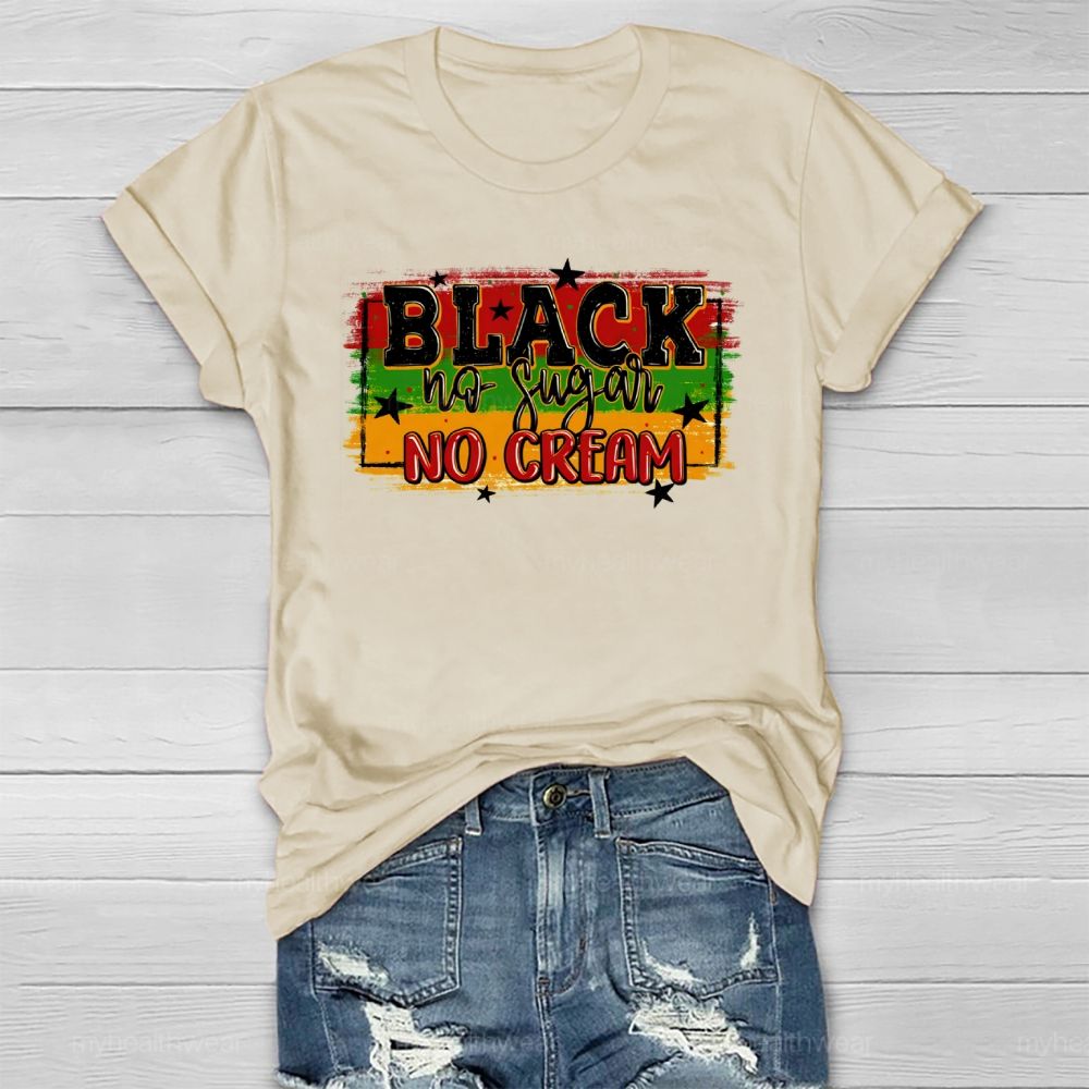 Black No Sugar No Cream Healthwear T-shirt
