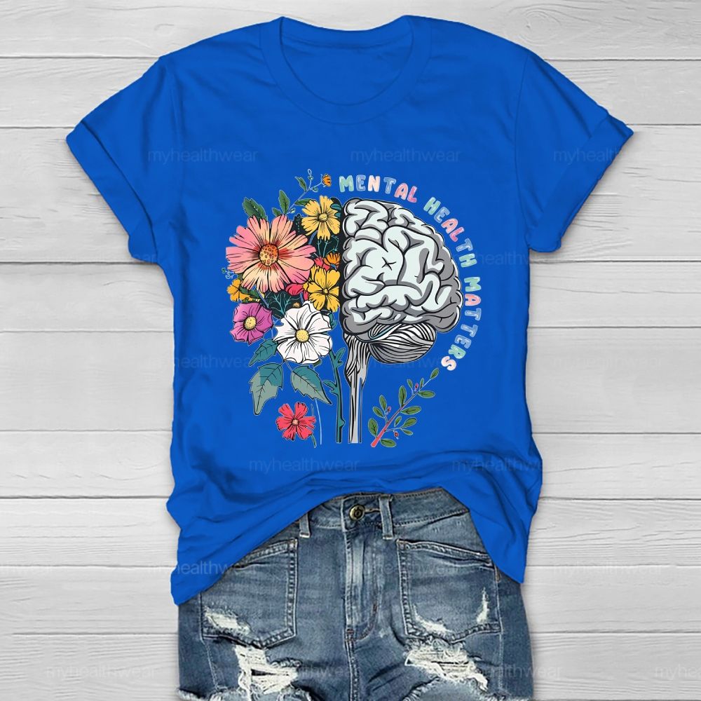 Mental Health Matters Flower Brain Healthwear T-shirt