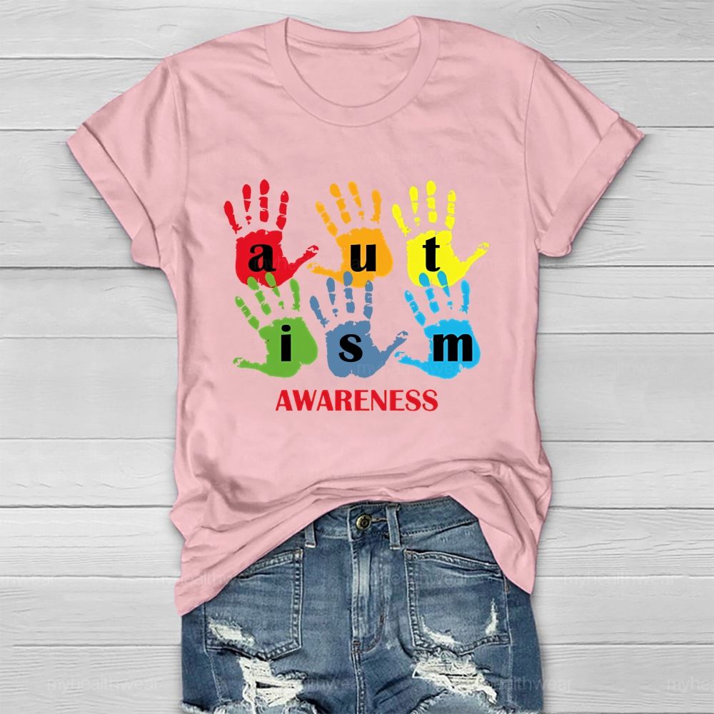 Autism Awareness Handprint Healthwear T-shirt