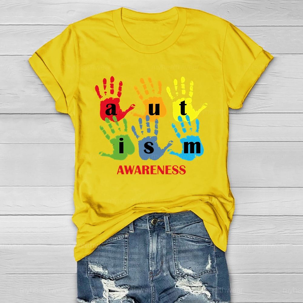 Autism Awareness Handprint Healthwear T-shirt