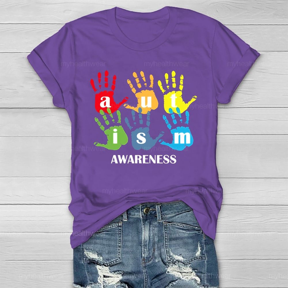 Autism Awareness Handprint Healthwear T-shirt