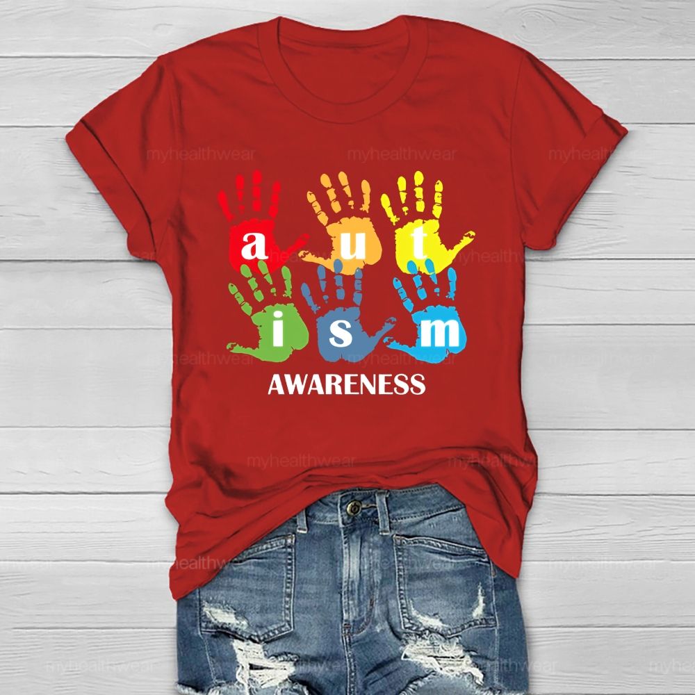 Autism Awareness Handprint Healthwear T-shirt