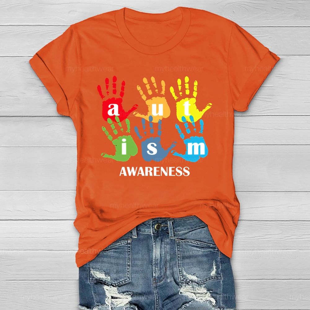 Autism Awareness Handprint Healthwear T-shirt