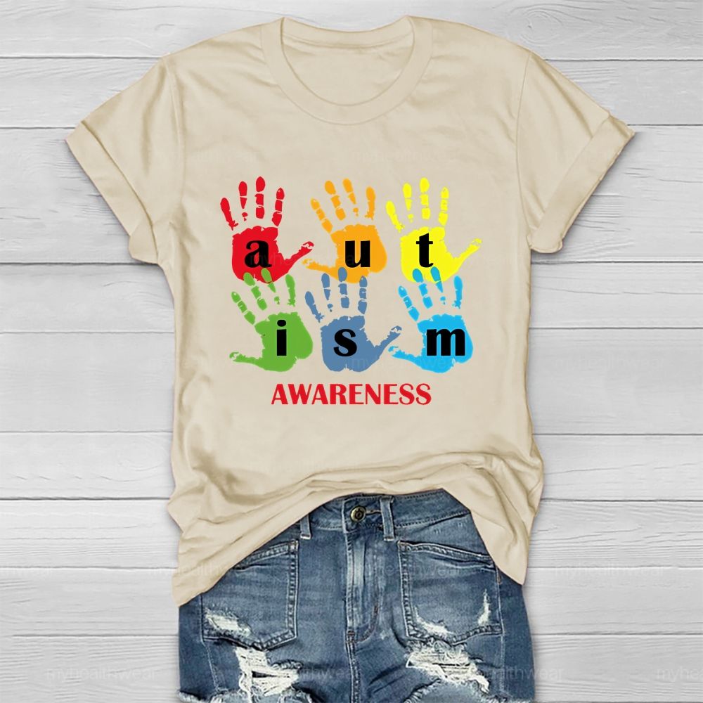 Autism Awareness Handprint Healthwear T-shirt