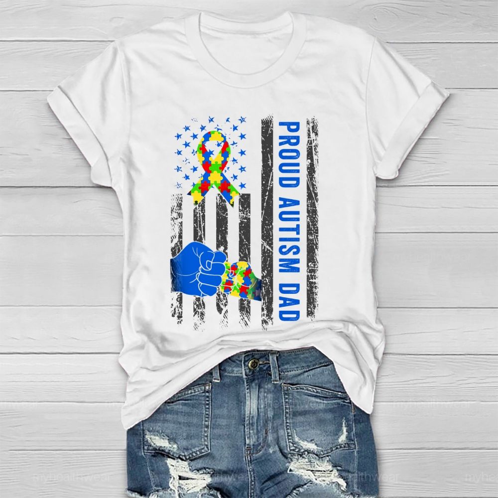 Proud Autism Dad Healthwear T-shirt