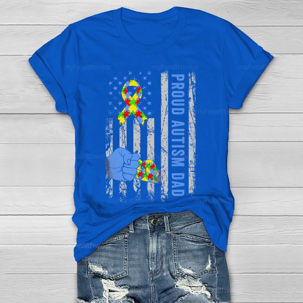 Proud Autism Dad Healthwear T-shirt