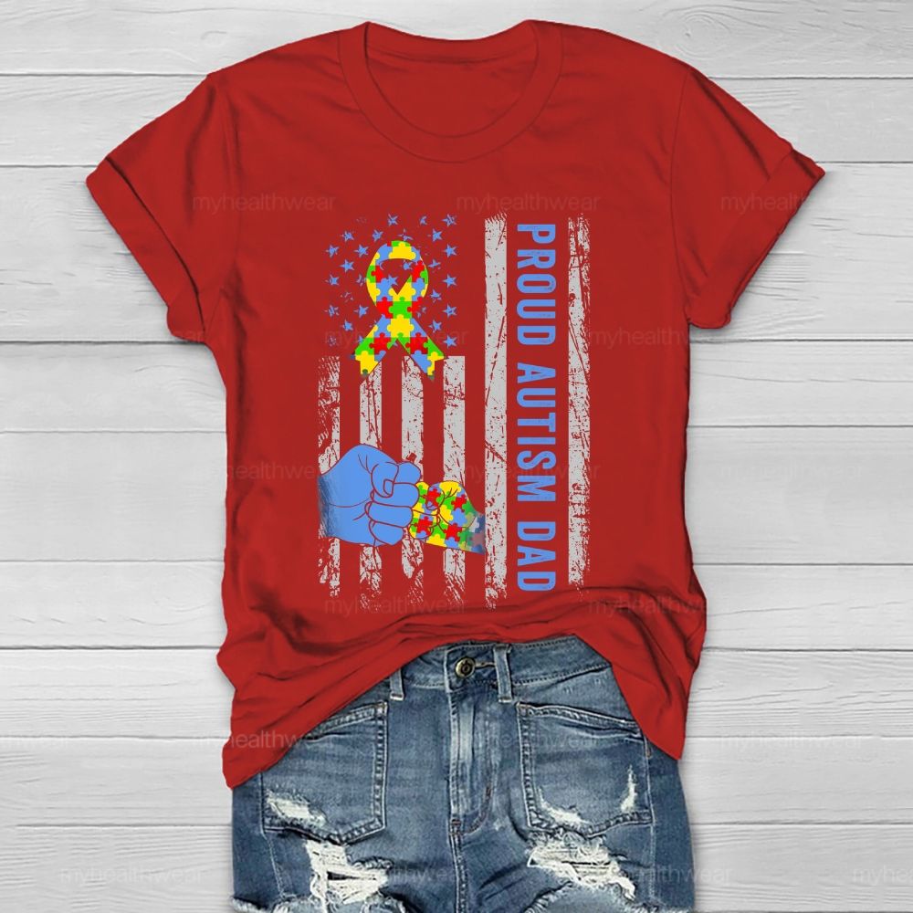 Proud Autism Dad Healthwear T-shirt