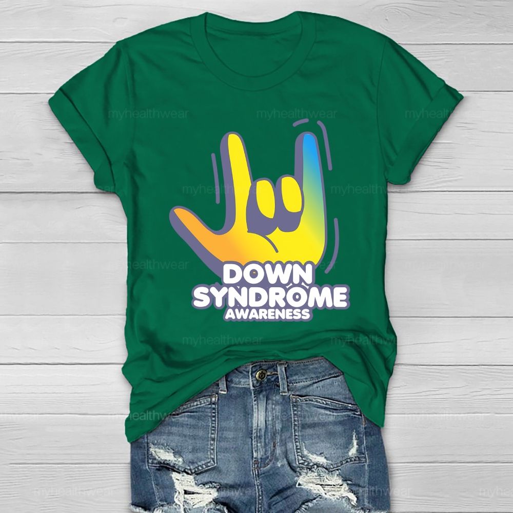 Down Syndrome Awareness Gesture Healthwear T-shirt
