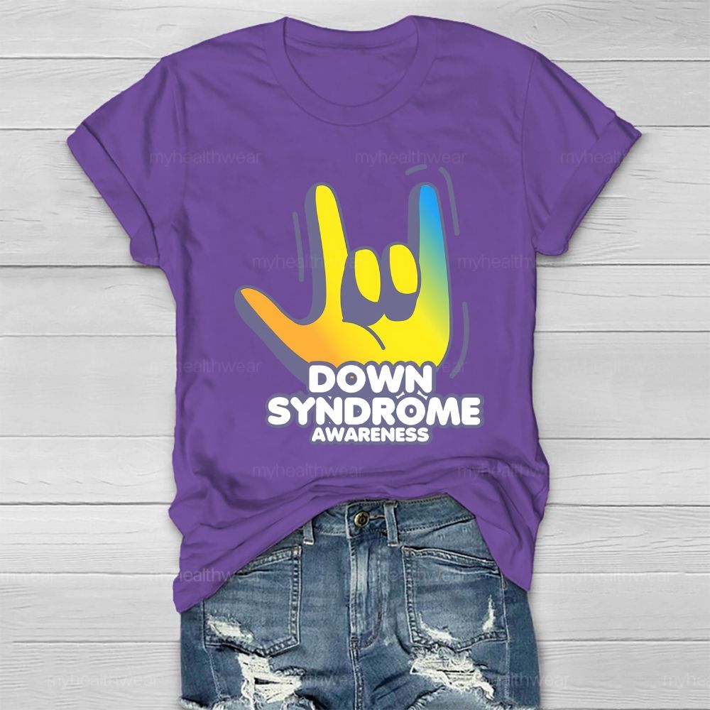 Down Syndrome Awareness Gesture Healthwear T-shirt