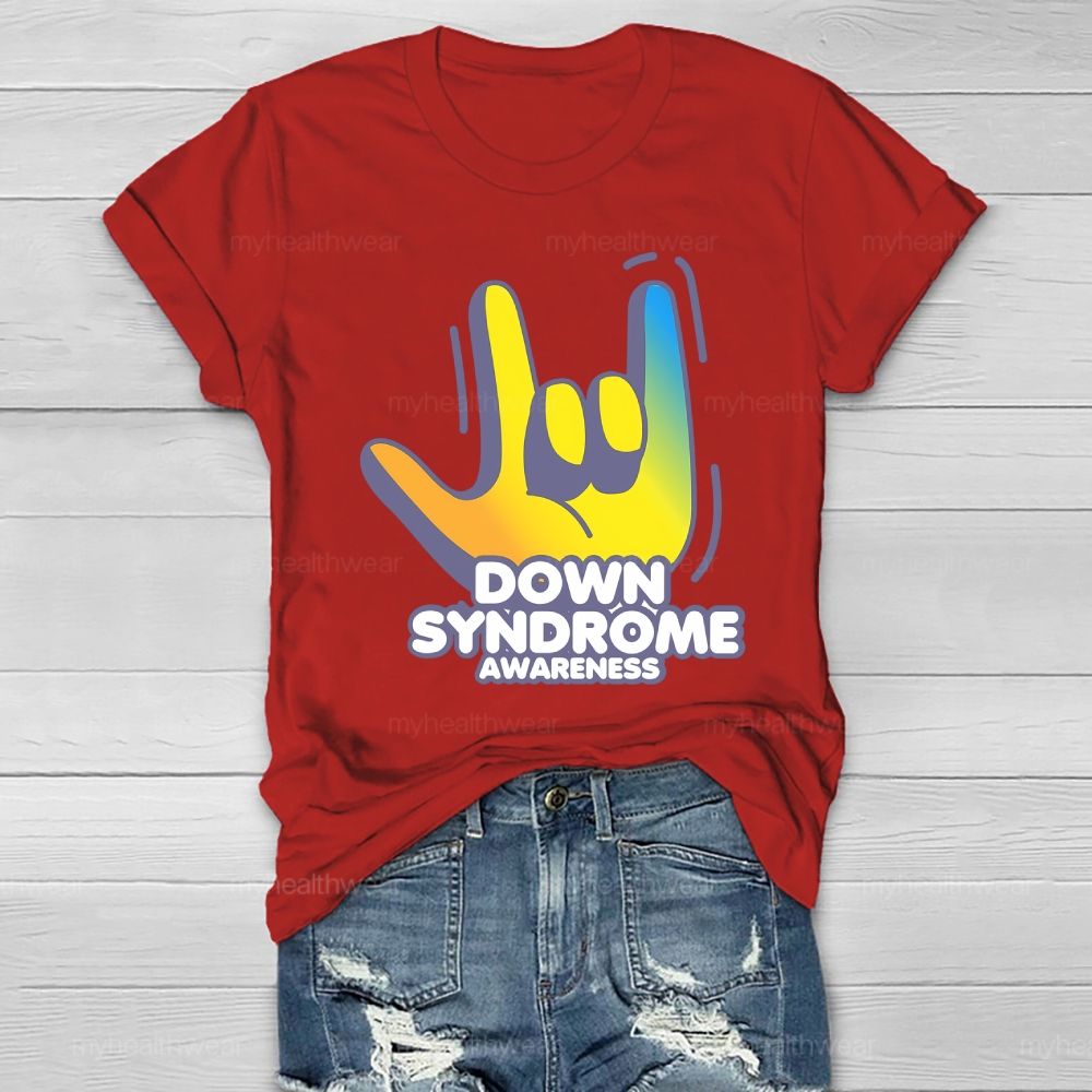 Down Syndrome Awareness Gesture Healthwear T-shirt