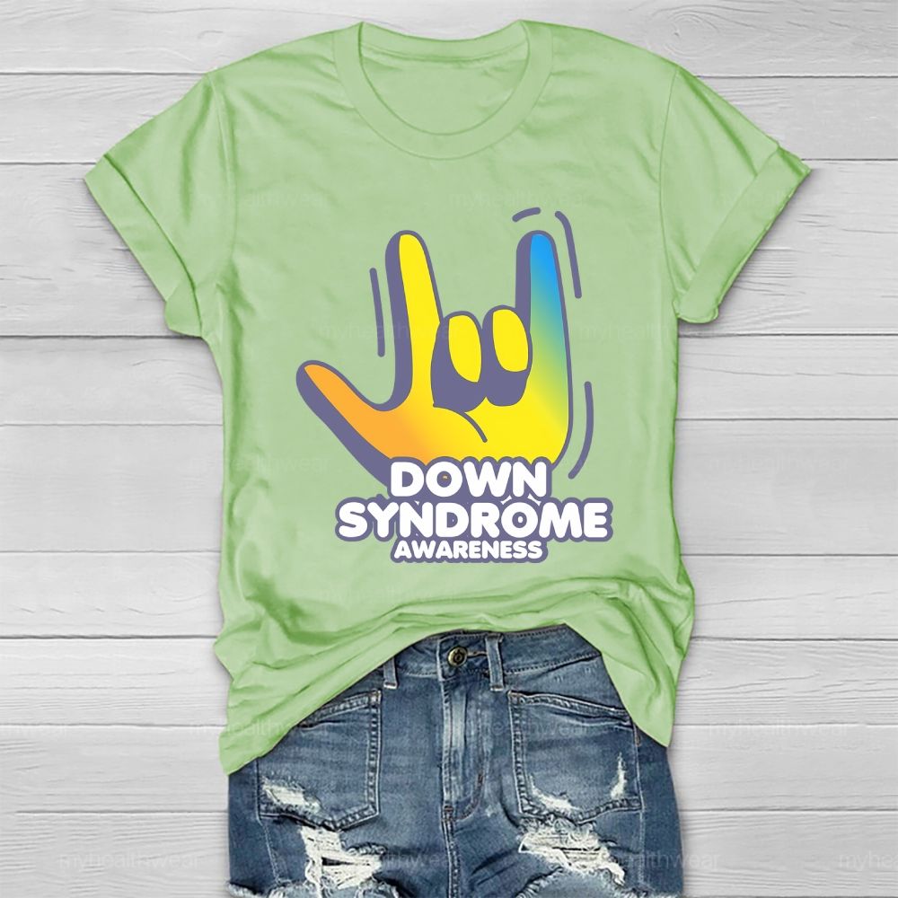 Down Syndrome Awareness Gesture Healthwear T-shirt