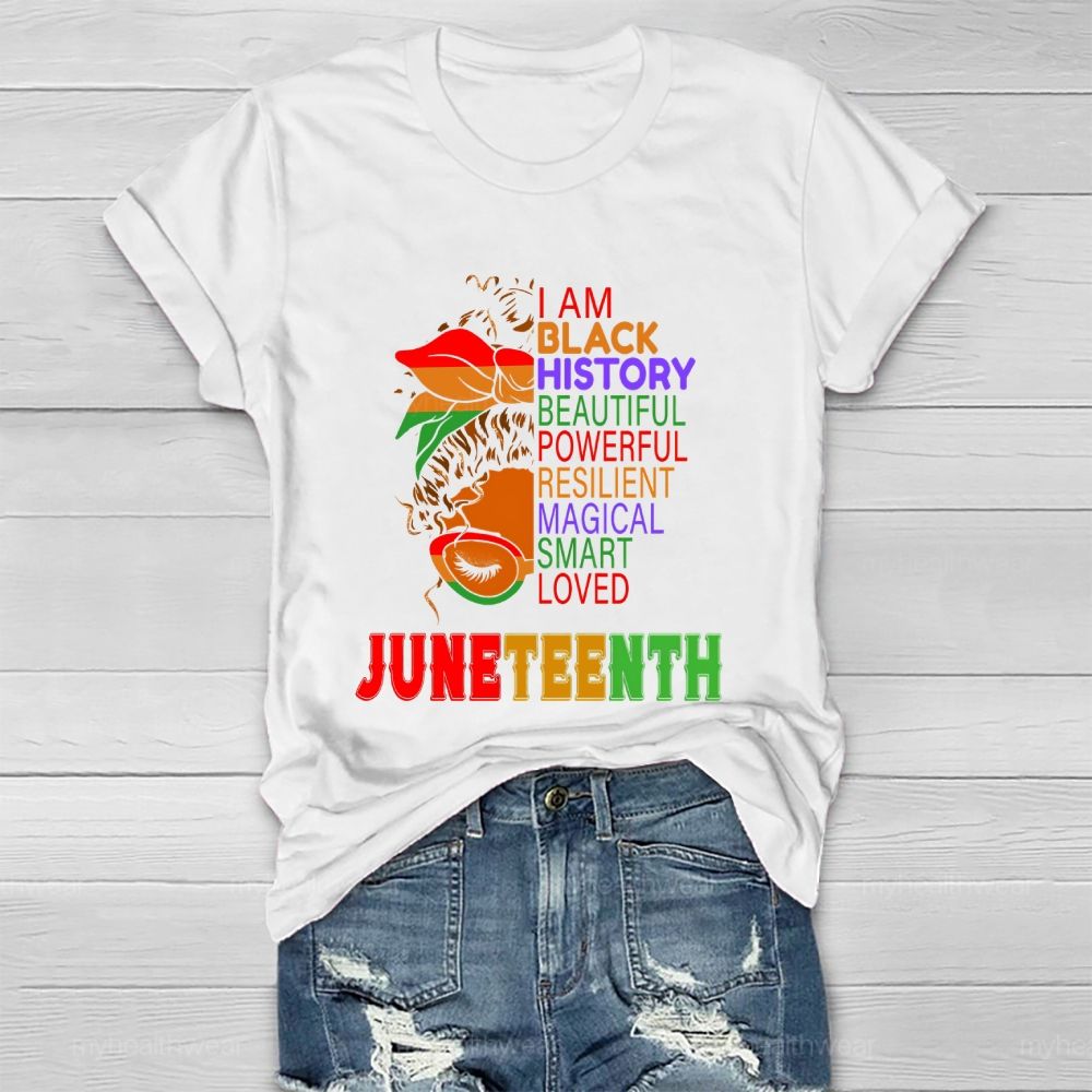 I Am Black History Powerful Beautiful Resilient Magical Healthwear T-shirt