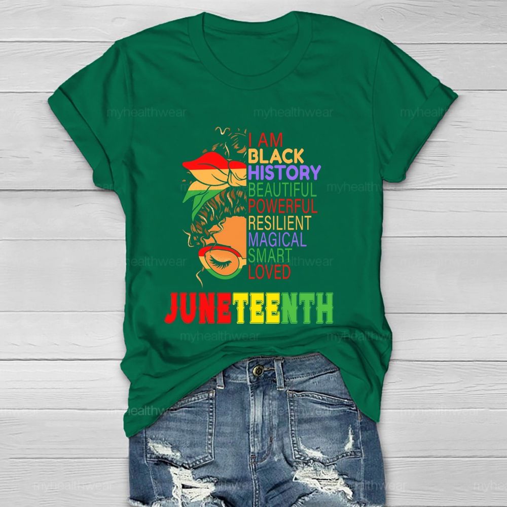 I Am Black History Powerful Beautiful Resilient Magical Healthwear T-shirt