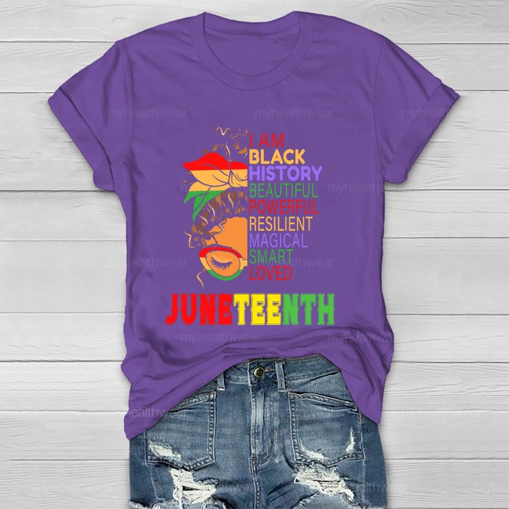 I Am Black History Powerful Beautiful Resilient Magical Healthwear T-shirt