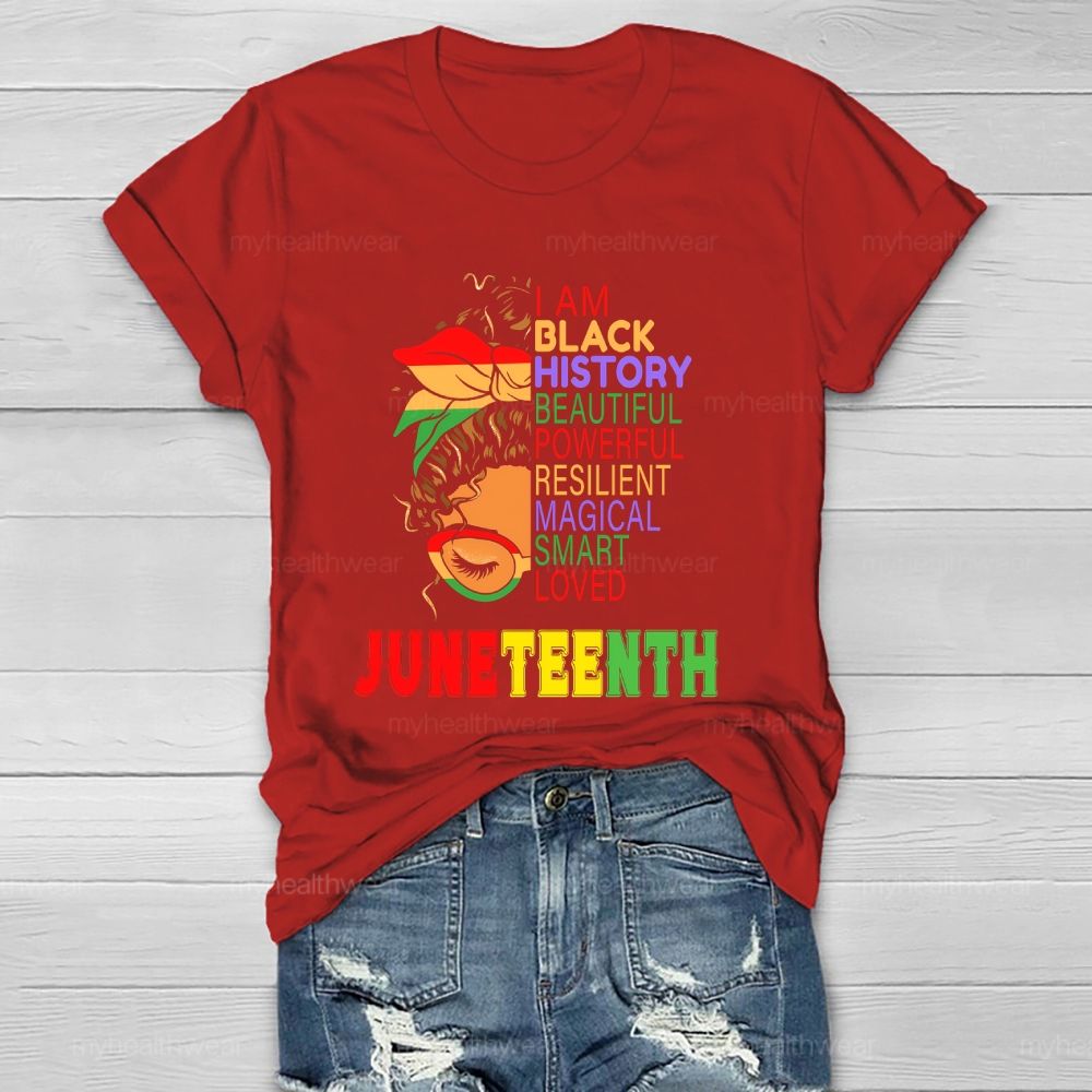 I Am Black History Powerful Beautiful Resilient Magical Healthwear T-shirt
