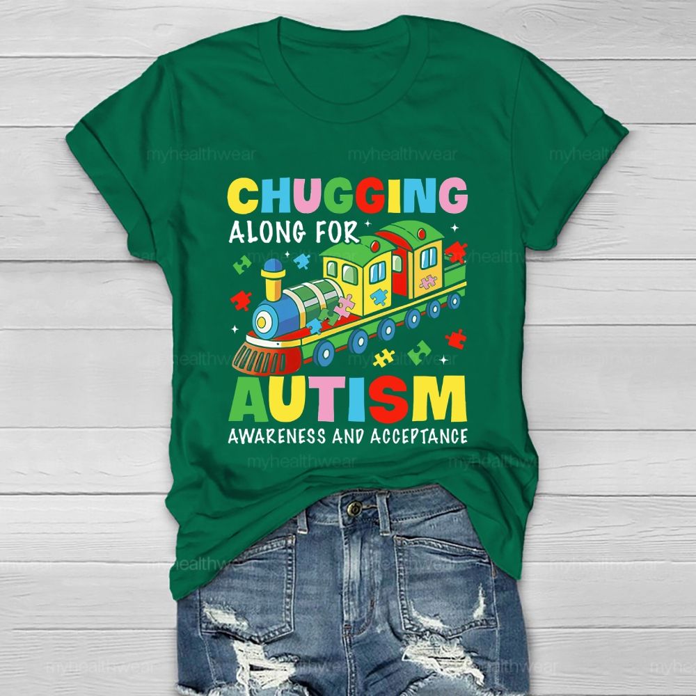Chugging Along For Autism Awareness And Acceptance Healthwear T-shirt