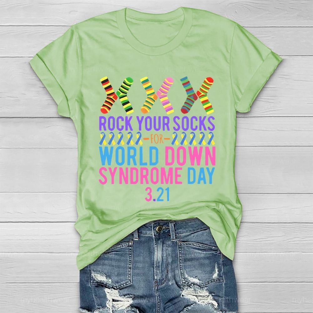 Rock Your Socks Down Syndrome Awareness Day 3.21 Healthwear T-shirt
