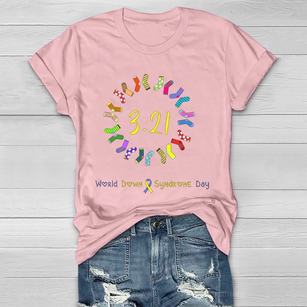 World Down Syndrome Day Socks Ribbon Healthwear T-shirt