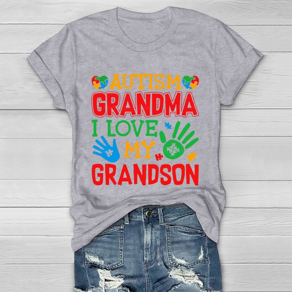 Autism Grandma I Love My Grandson Healthwear T-shirt