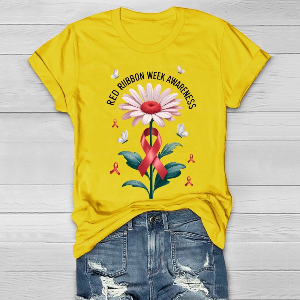 Red Ribbon Week Awareness Healthwear T-shirt