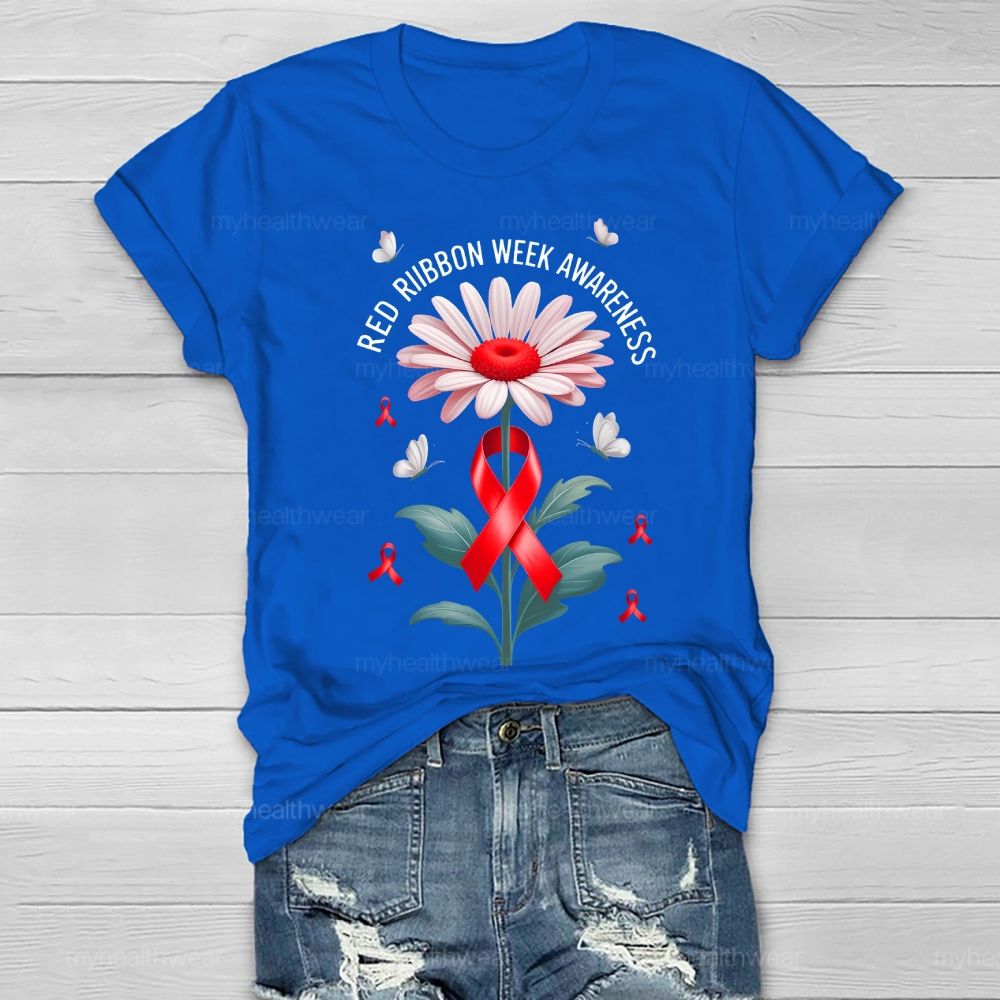 Red Ribbon Week Awareness Healthwear T-shirt