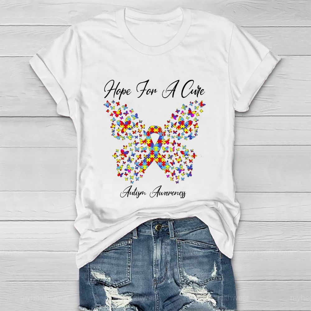 Hope For A Cure Autism Awareness Healthwear T-shirt