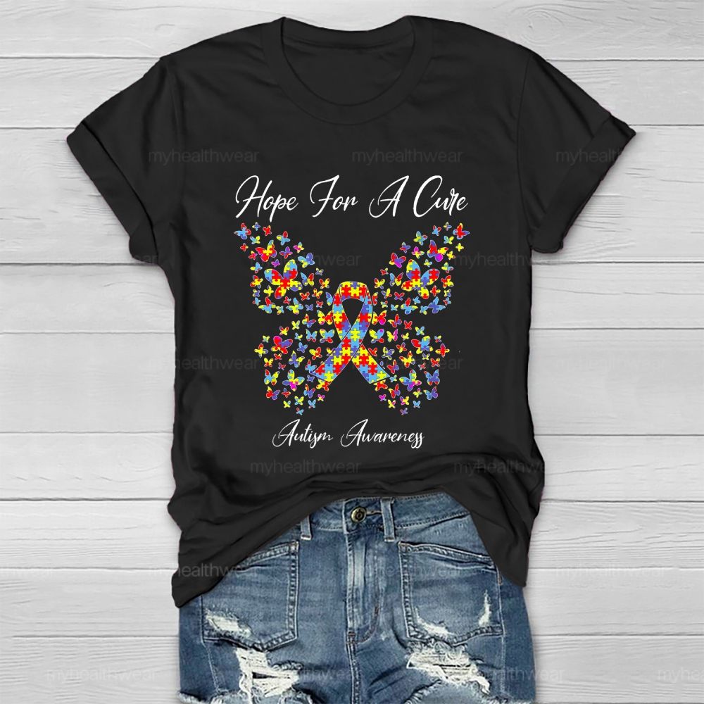 Hope For A Cure Autism Awareness Healthwear T-shirt