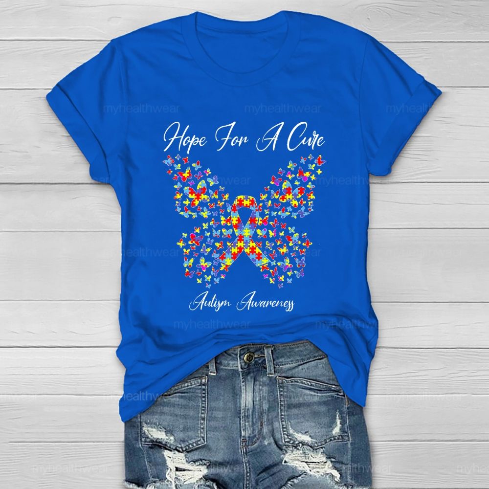 Hope For A Cure Autism Awareness Healthwear T-shirt