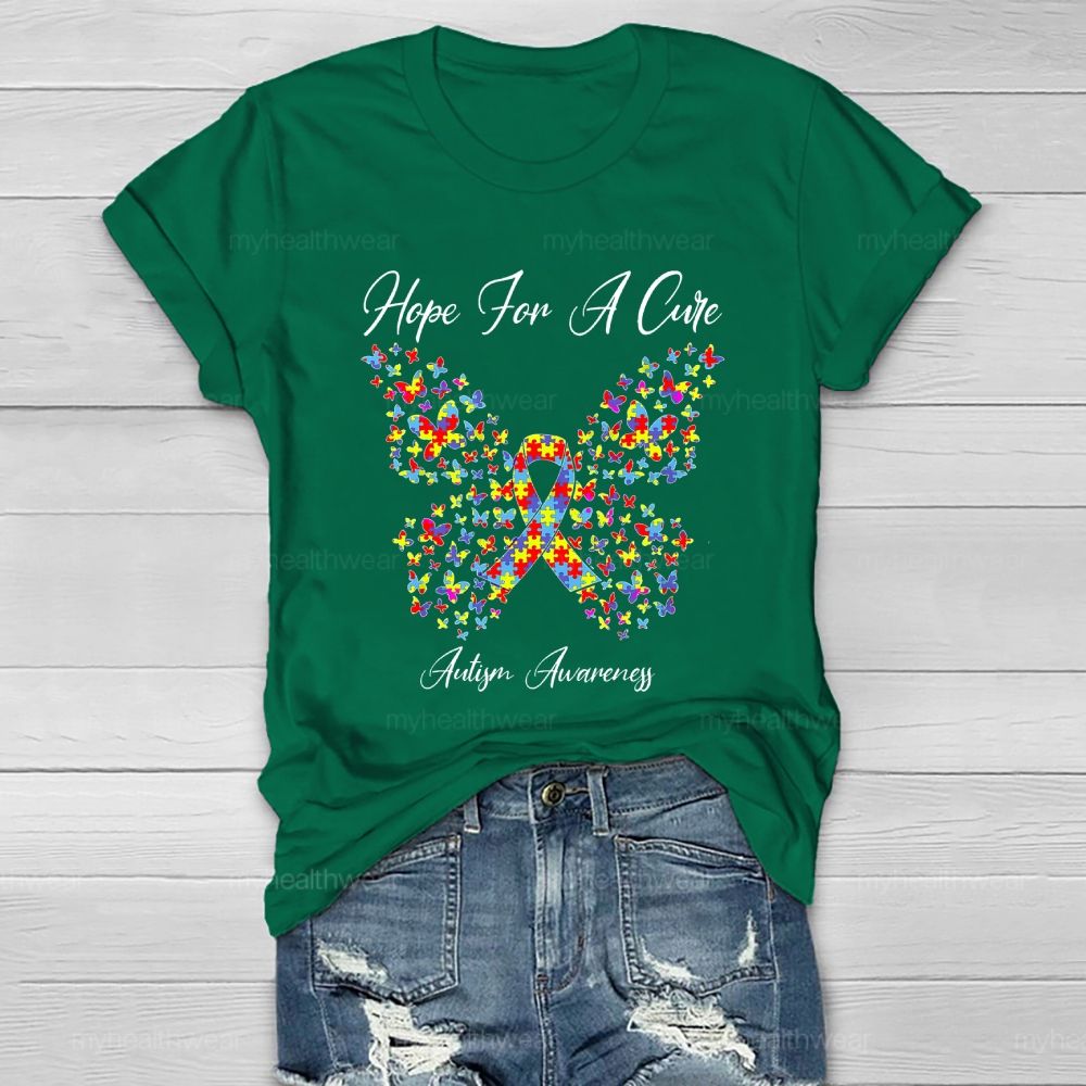 Hope For A Cure Autism Awareness Healthwear T-shirt