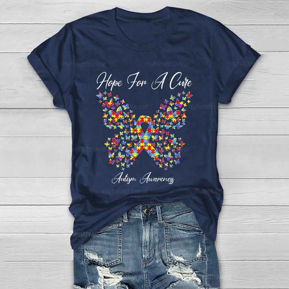 Hope For A Cure Autism Awareness Healthwear T-shirt