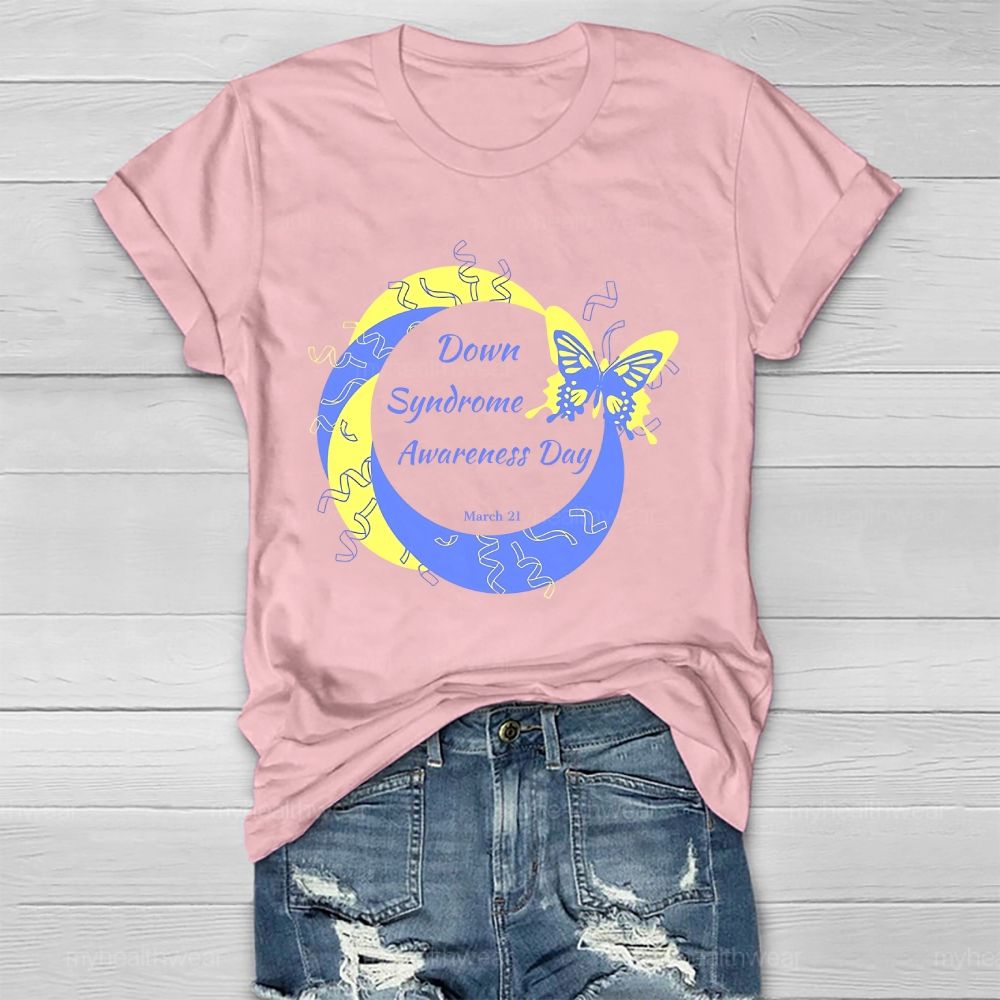 Down Syndrome Awareness Day 321 Butterfly Healthwear T-shirt