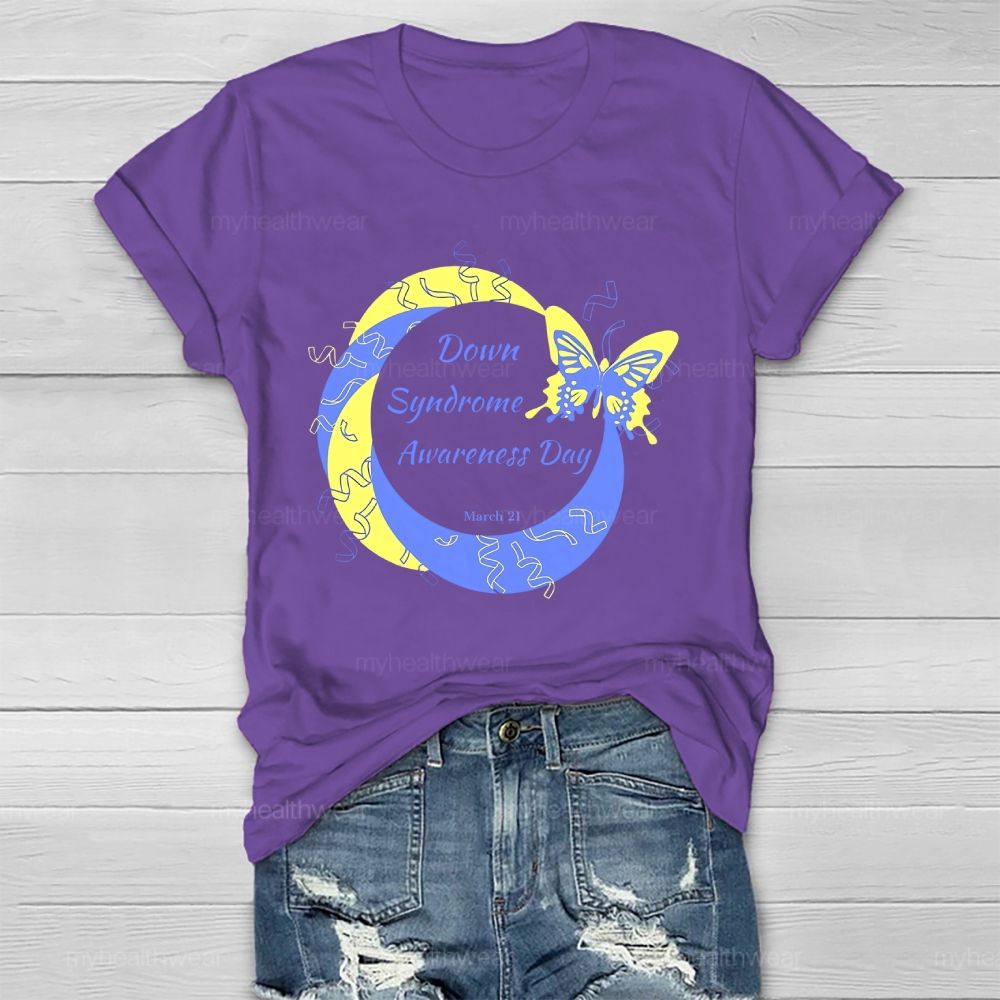 Down Syndrome Awareness Day 321 Butterfly Healthwear T-shirt