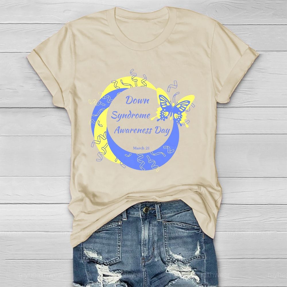 Down Syndrome Awareness Day 321 Butterfly Healthwear T-shirt