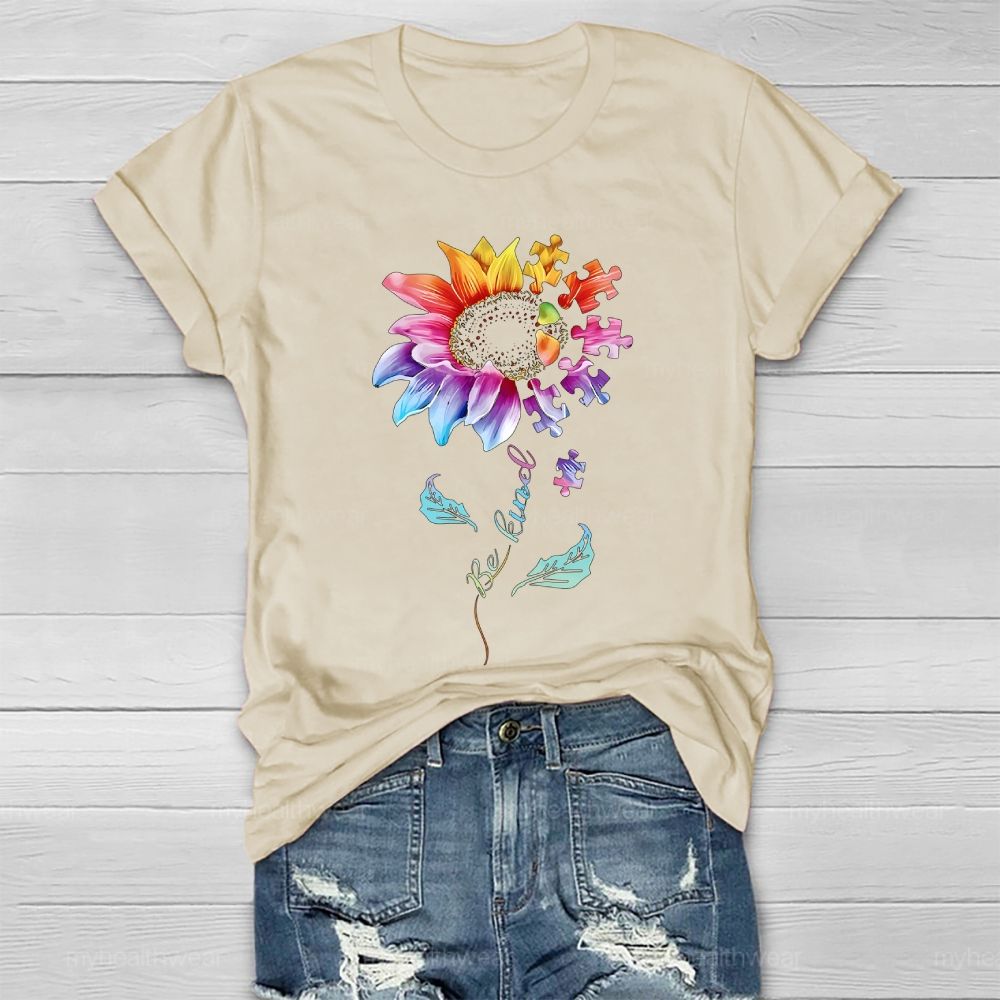Be Kind Sunflower Puzzle Healthwear T-shirt