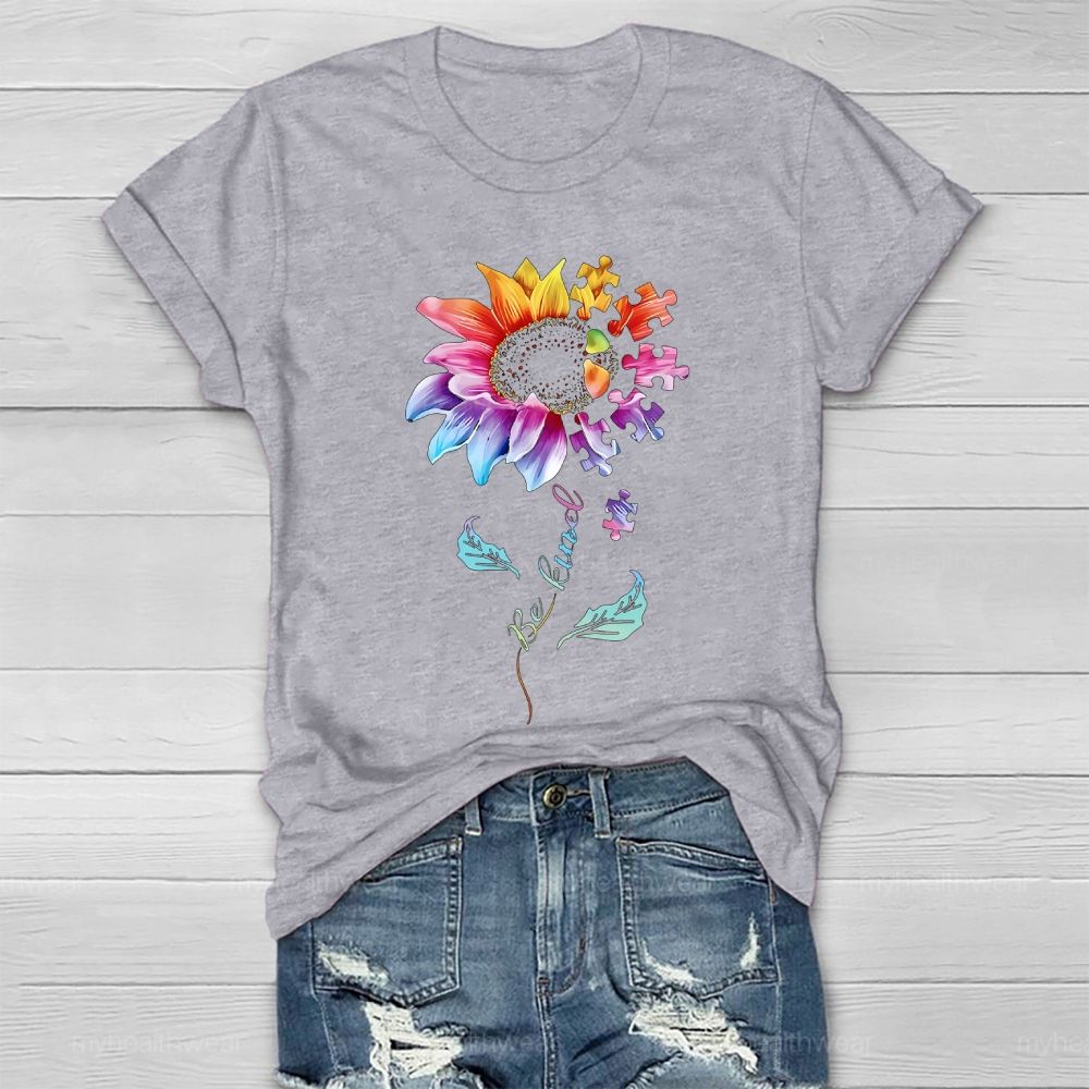 Be Kind Sunflower Puzzle Healthwear T-shirt