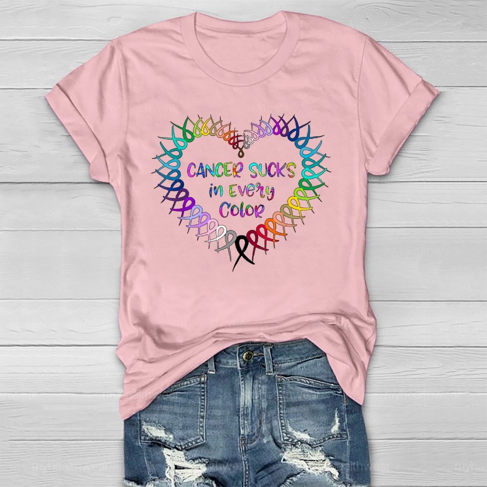 Cancer Sucks In Every Color Healthwear T-shirt