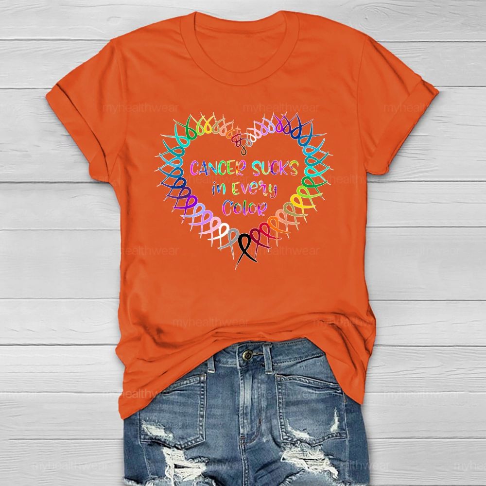 Cancer Sucks In Every Color Healthwear T-shirt