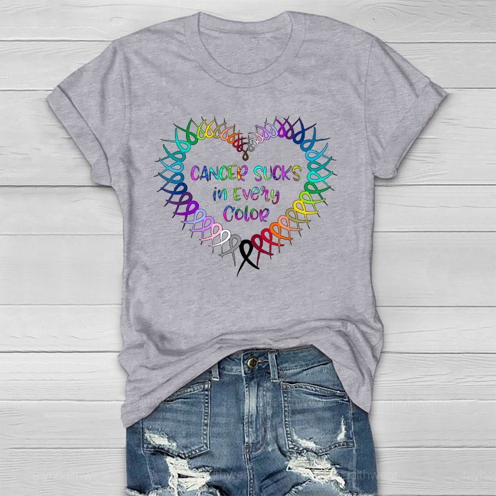 Cancer Sucks In Every Color Healthwear T-shirt