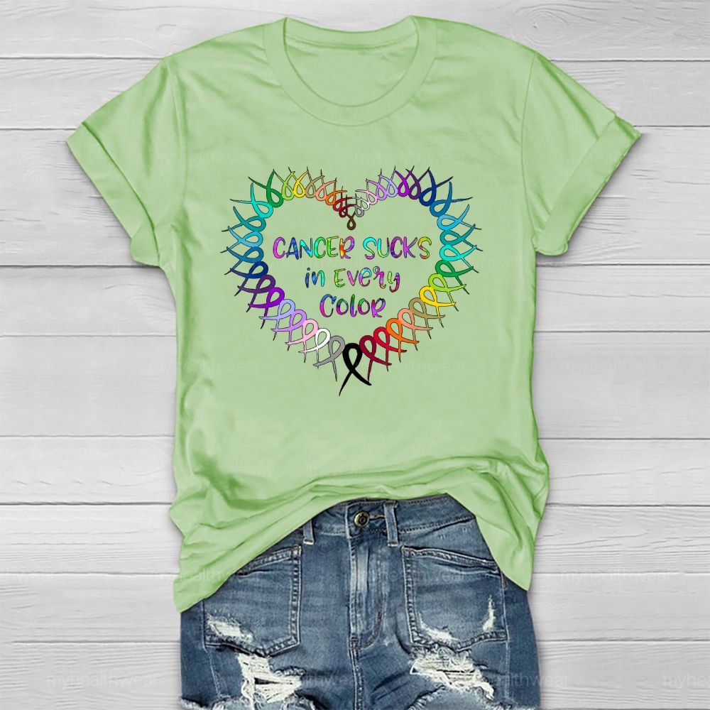 Cancer Sucks In Every Color Healthwear T-shirt