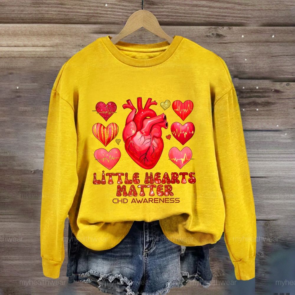 Little Hearts Matter Chd Awareness Graphic Sweatshirt