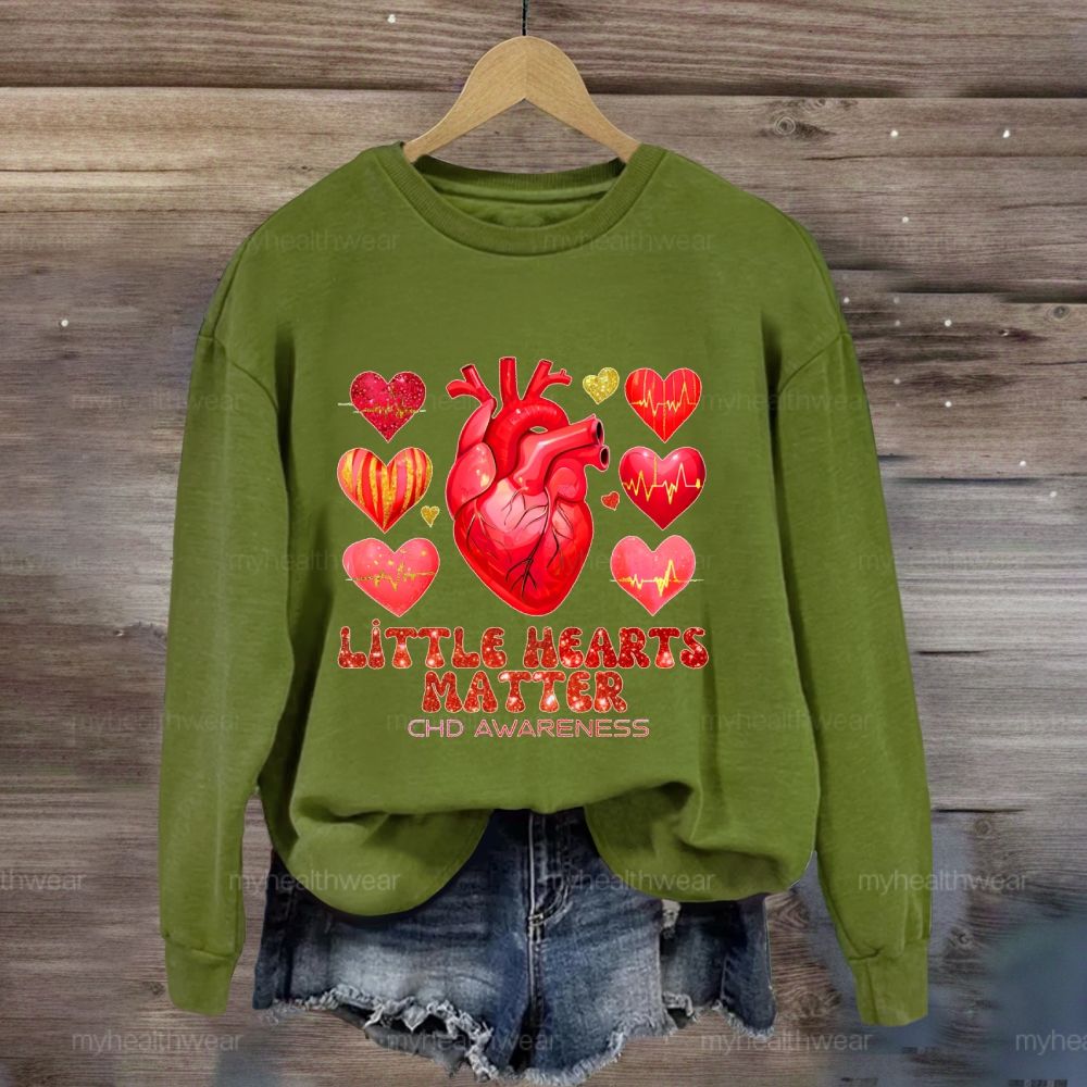 Little Hearts Matter Chd Awareness Graphic Sweatshirt