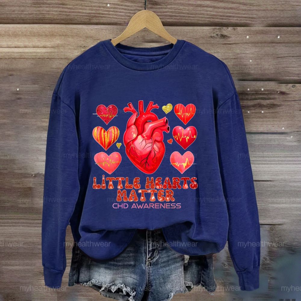 Little Hearts Matter Chd Awareness Graphic Sweatshirt