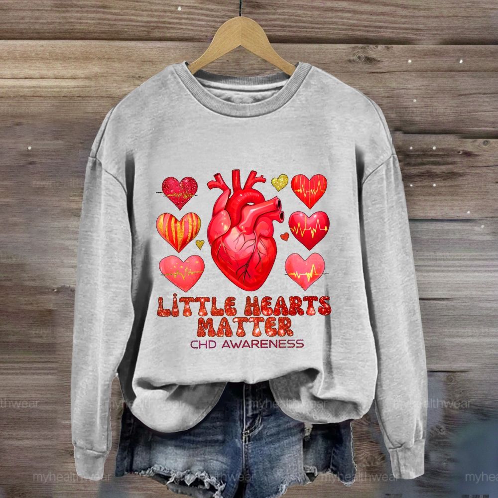 Little Hearts Matter Chd Awareness Graphic Sweatshirt
