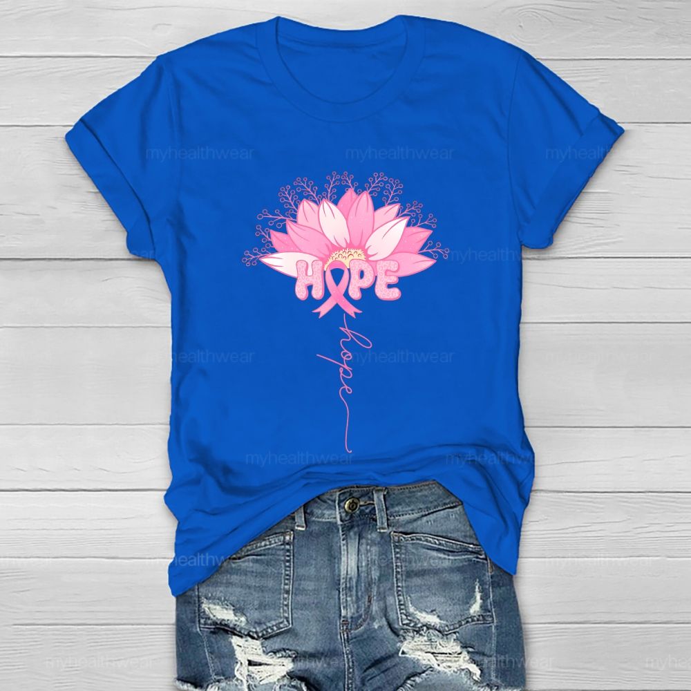 Hope Pink Ribbon Sunflower Healthwear T-shirt