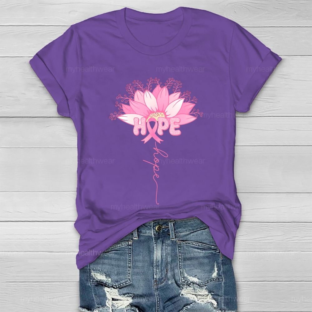 Hope Pink Ribbon Sunflower Healthwear T-shirt