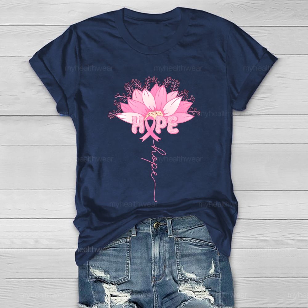 Hope Pink Ribbon Sunflower Healthwear T-shirt
