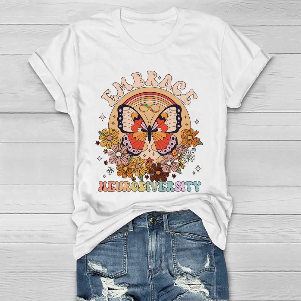 Embrace Neurodiversity Butterfly Healthwear T-shirt