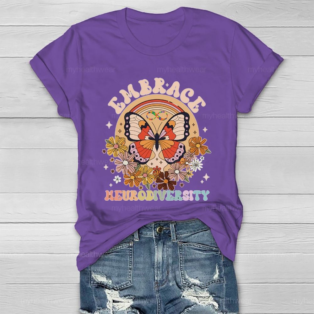 Embrace Neurodiversity Butterfly Healthwear T-shirt