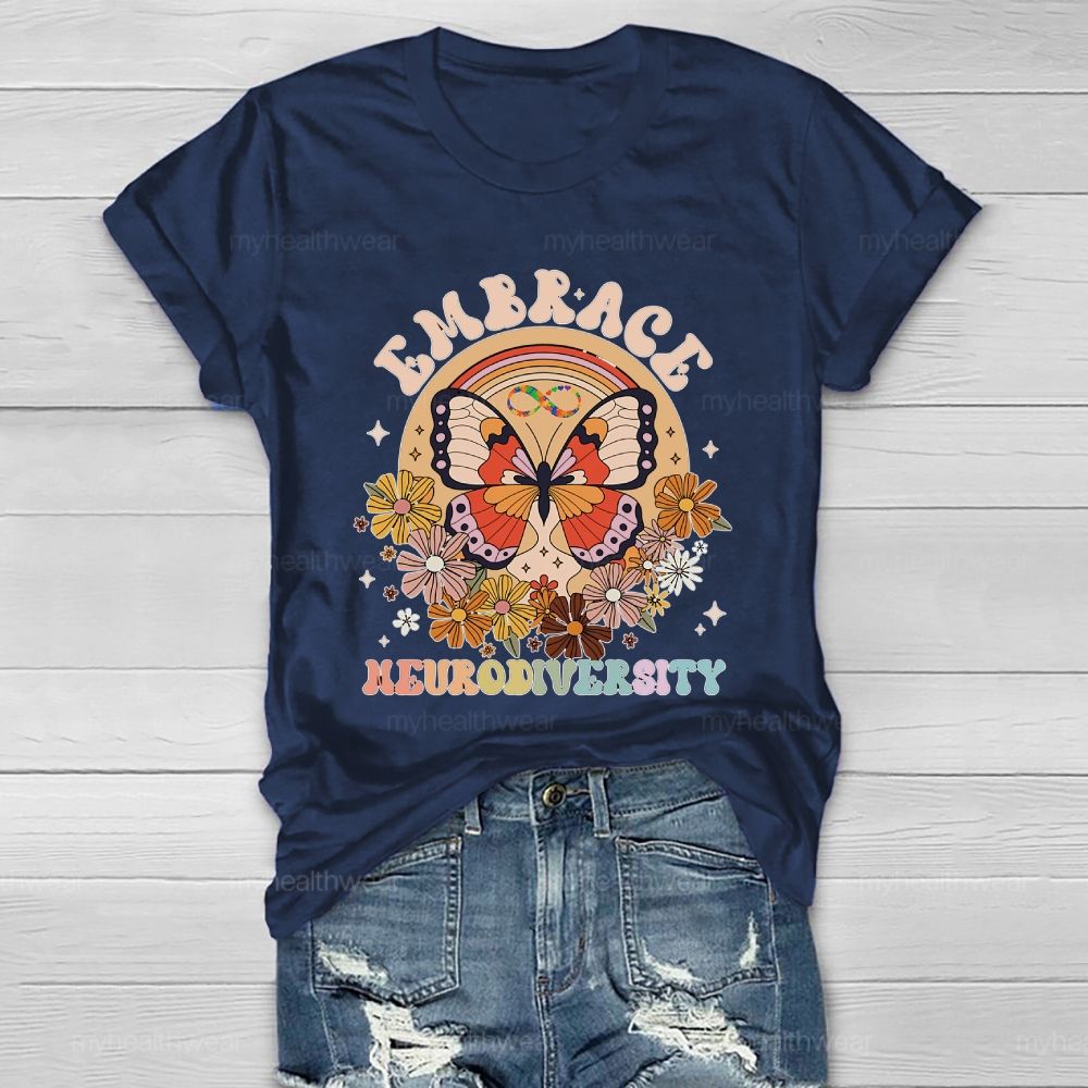 Embrace Neurodiversity Butterfly Healthwear T-shirt
